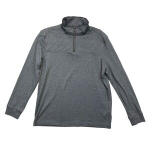 Banana Republic Pullover Mens‎ XL Grey Quarter Zip Quilted Yoke Heathered Cotton